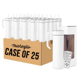20oz skinny tumbler with handle, white, bulk case of 25