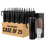 20oz skinny tumbler with handle, black, bulk case of 25