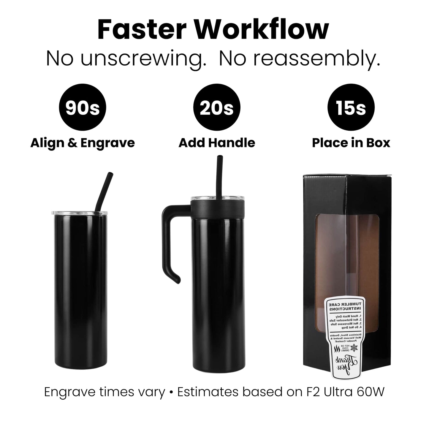 20oz skinny with handle faster production time