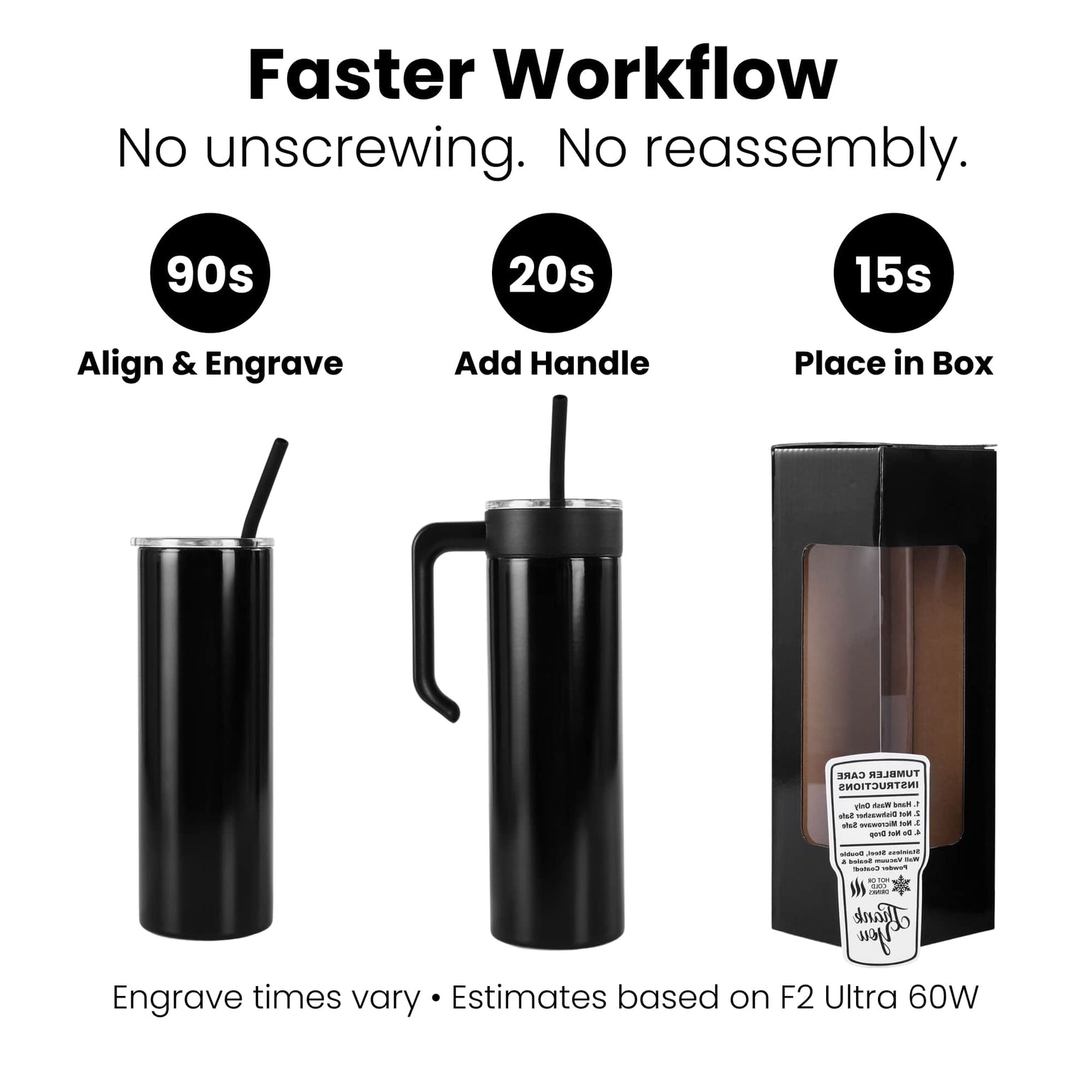 20oz skinny with handle faster production time