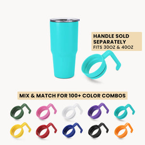 30oz tumbler, teal, handle options