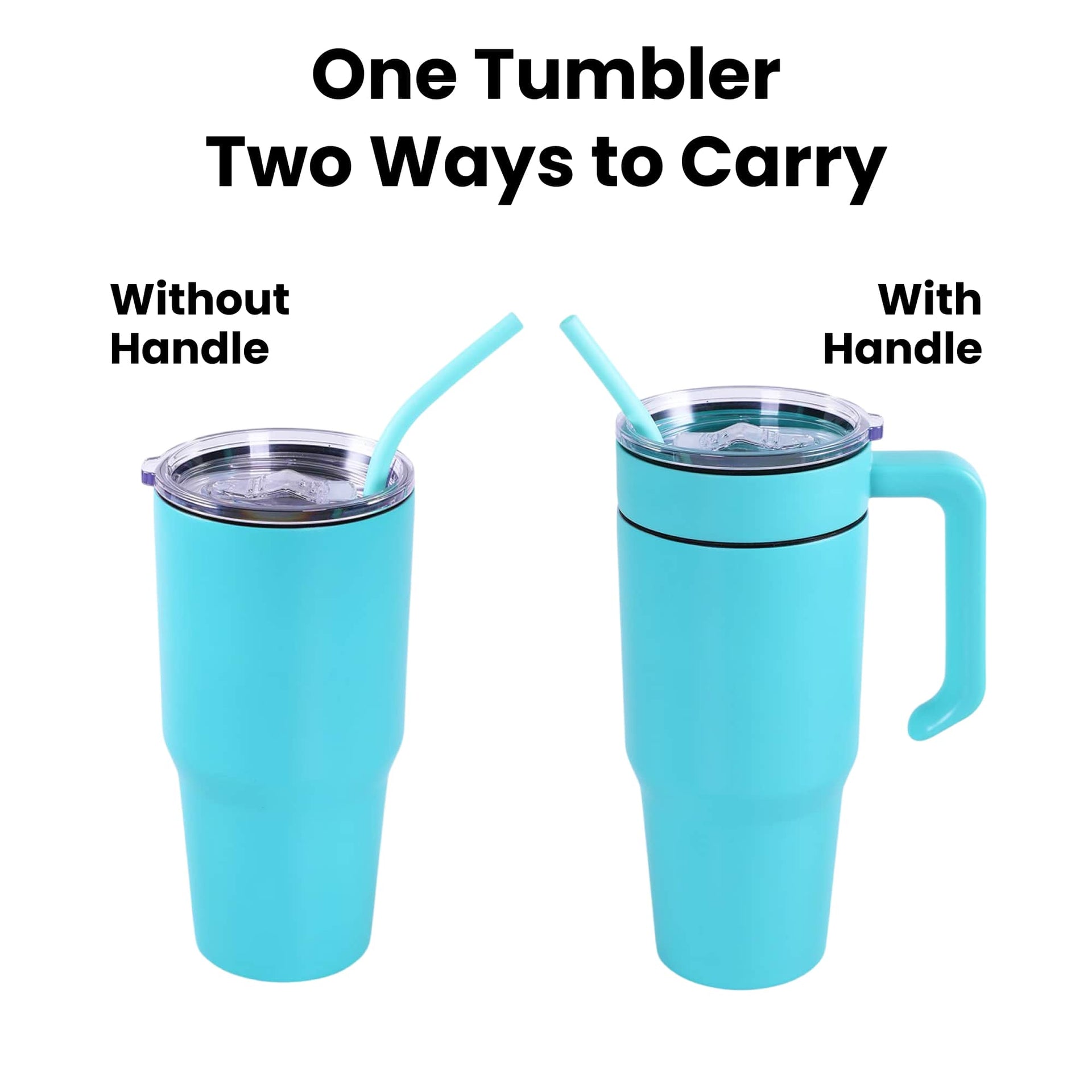30oz tumbler with handle - two ways to use, with or without the handle