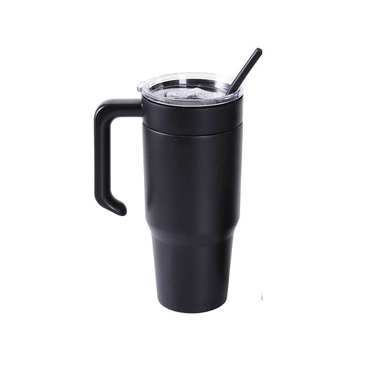 Insulated 30oz tumbler with handle, black