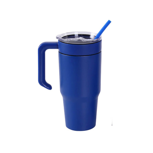 Insulated 30oz tumbler with handle, blue