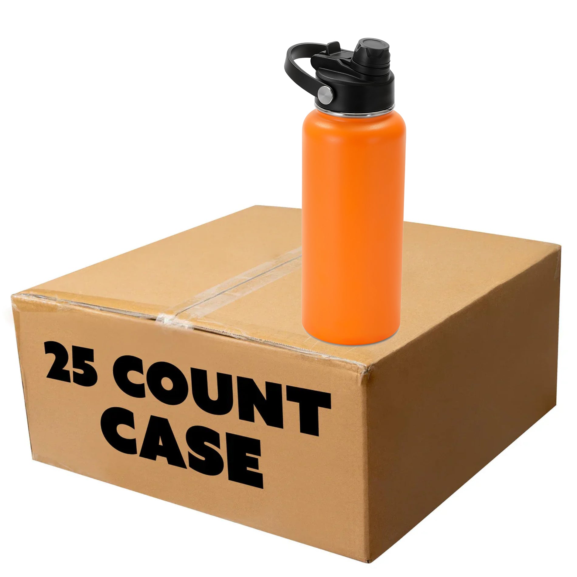 orange powder coated water bottle bulk