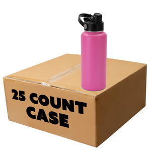 pink powder coated water bottle bulk