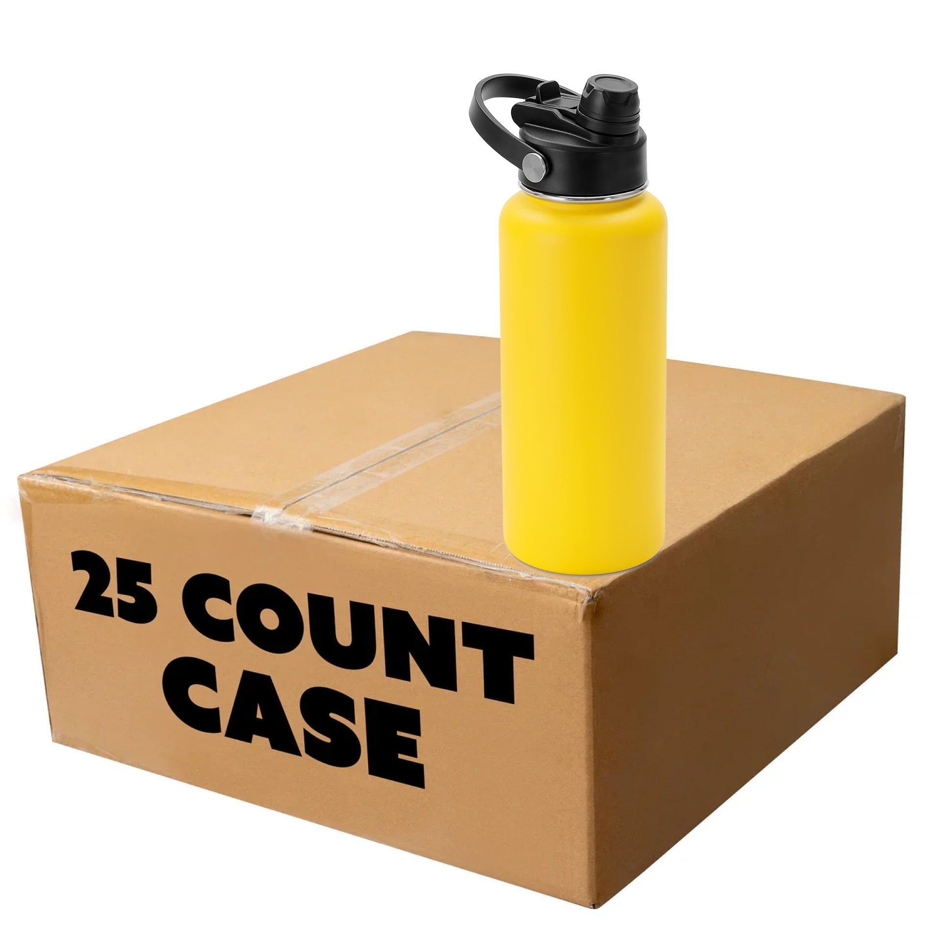 yellow powder coated water bottle bulk