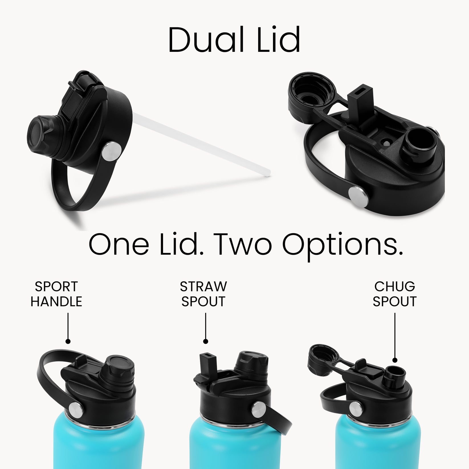 water bottle sport handle and chug spout lid