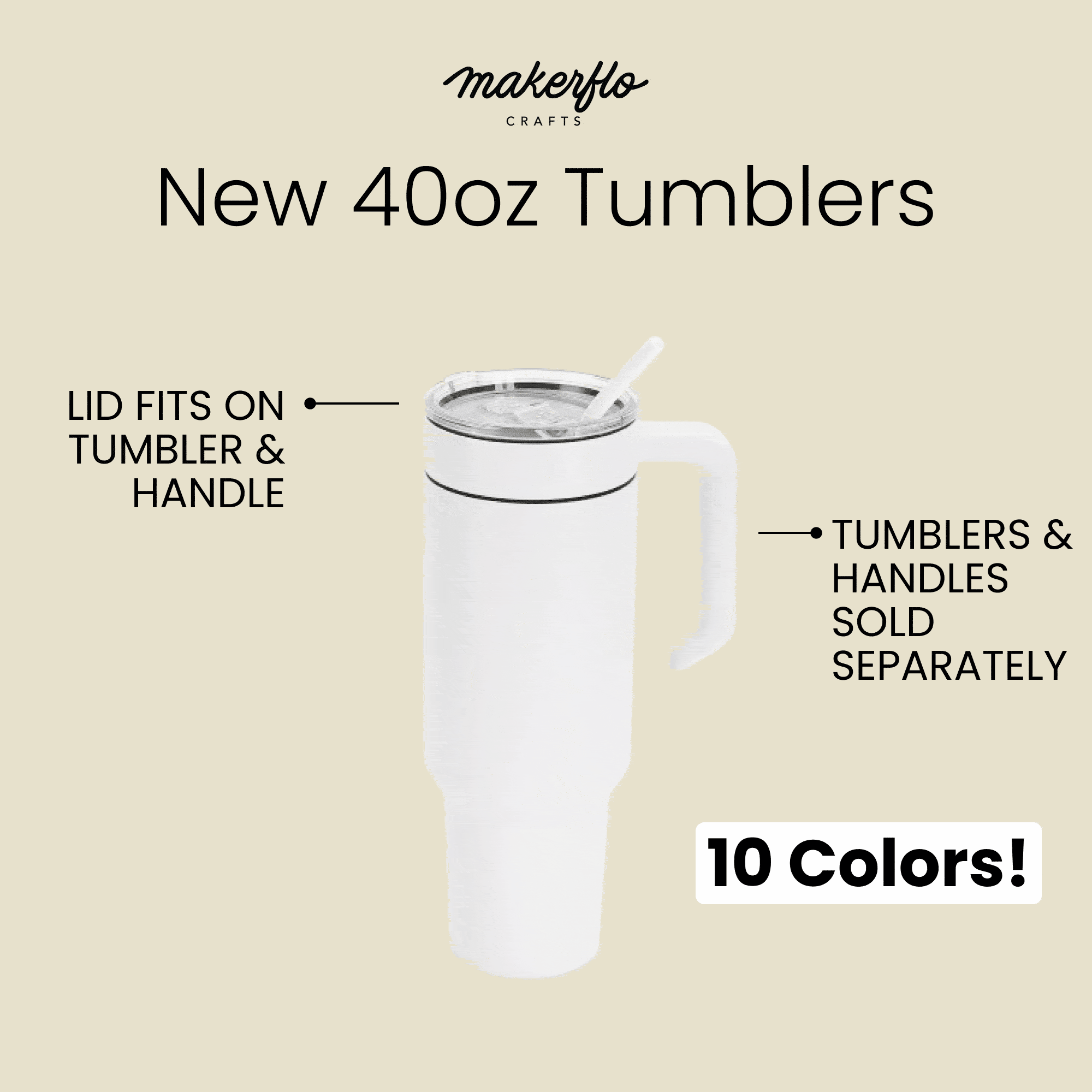 40oz tumbler in 10 colors gif