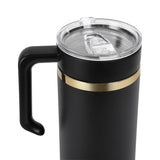 40oz electroplated tumbler with twist on handle close up