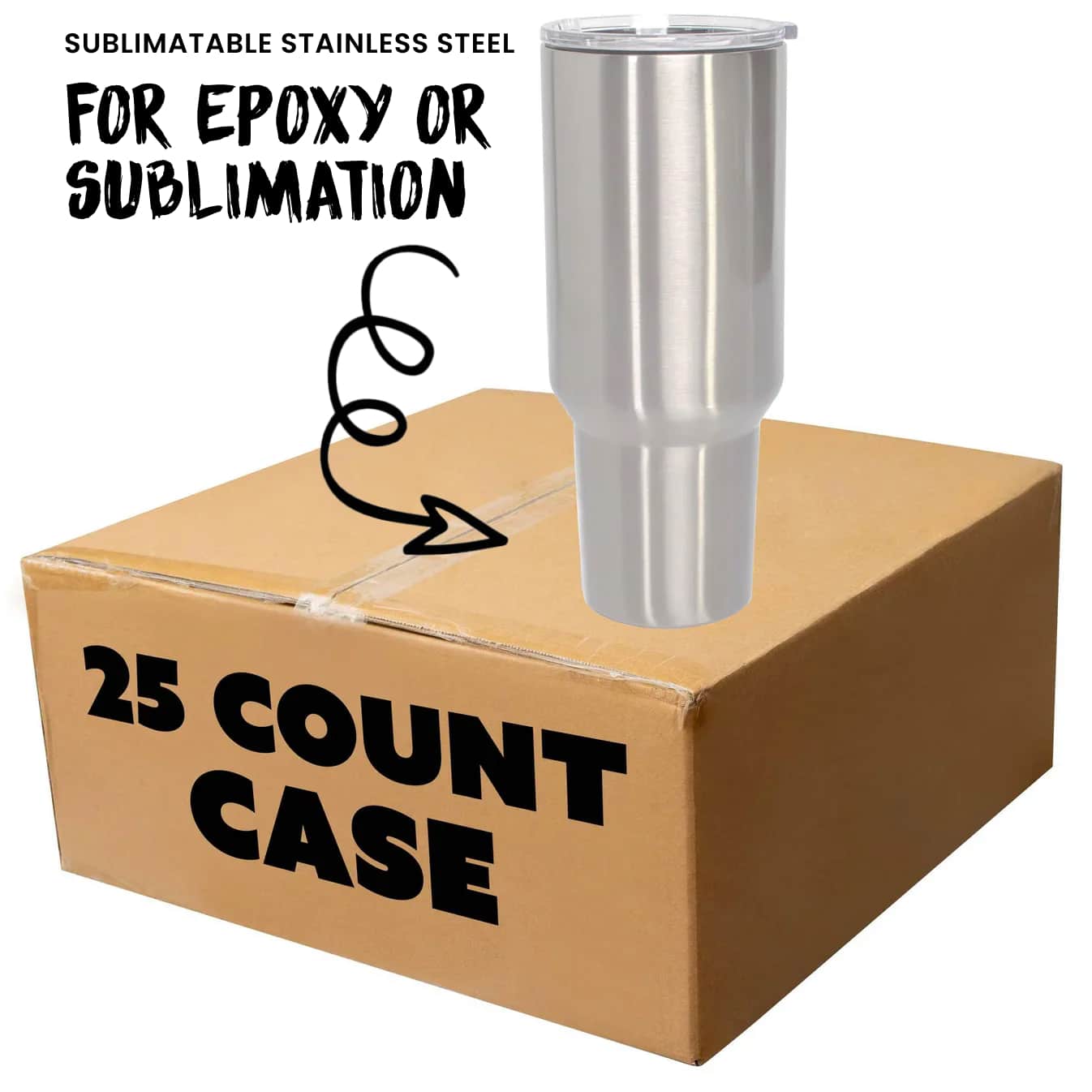 Stainless Steel Tumbler, 40oz, case 25