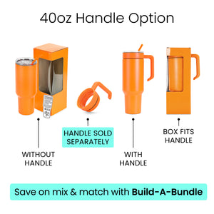 40oz tumbler handle option, orange