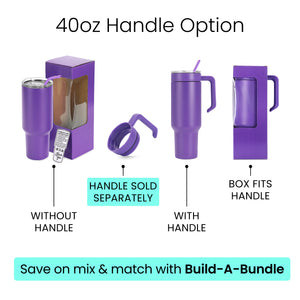 40oz tumbler handle option, purple