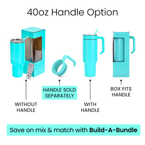 40oz tumbler handle option, teal