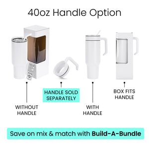 40oz tumbler handle option, white