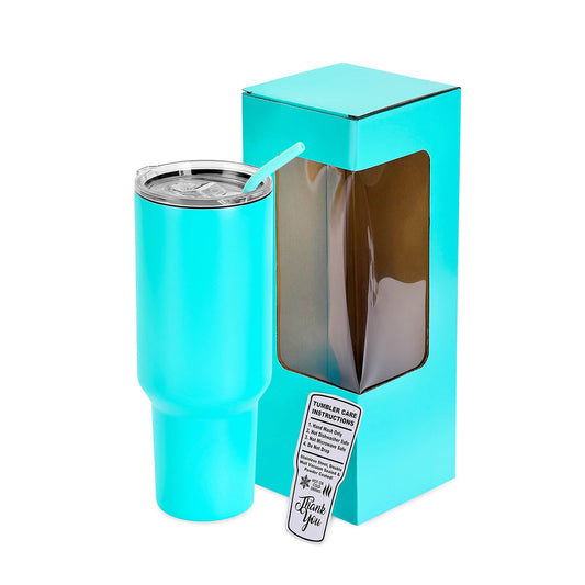 40oz tumbler stainless powder coated teal