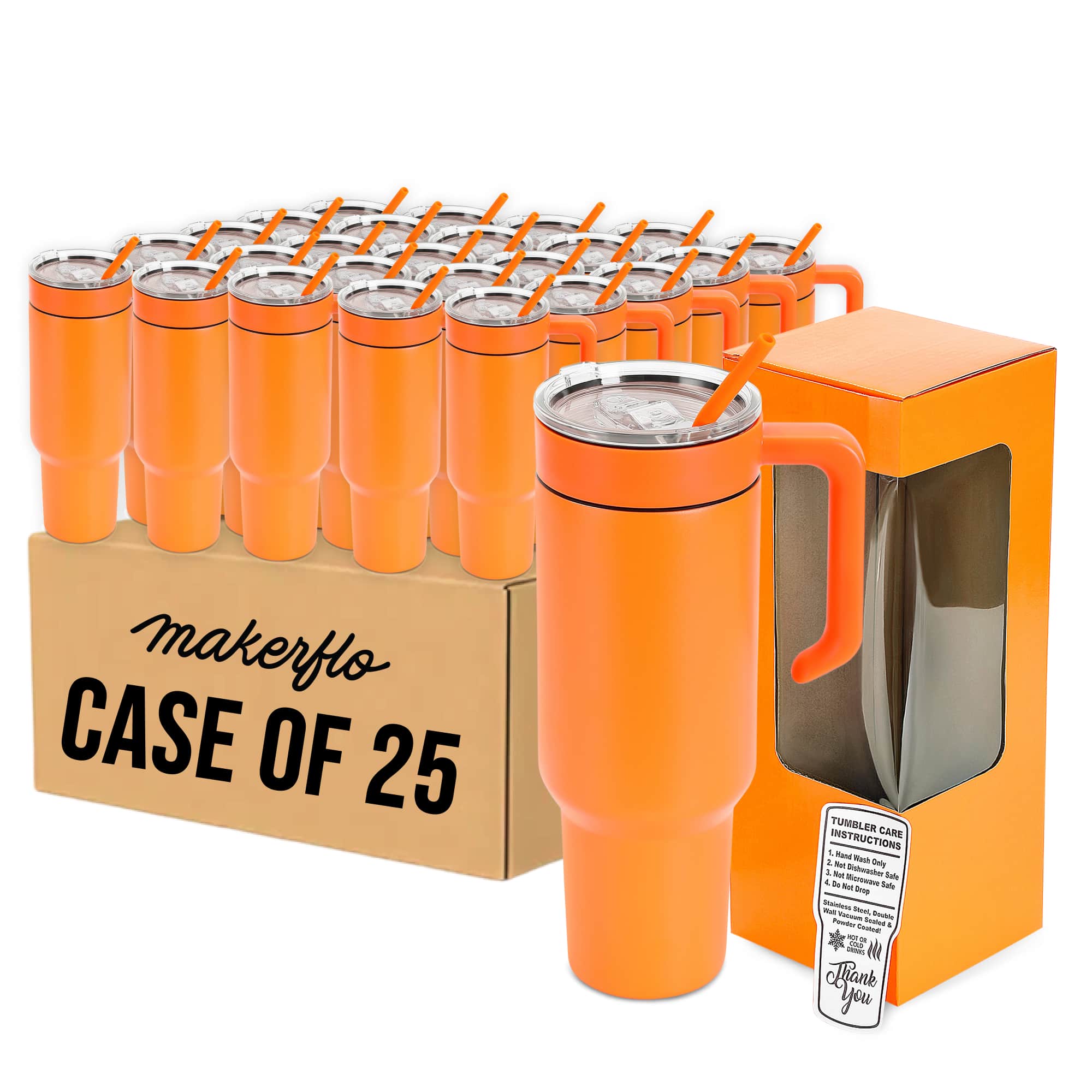 MakerTwist™️ Insulated 40oz Tumbler with Handle | MakerFlo