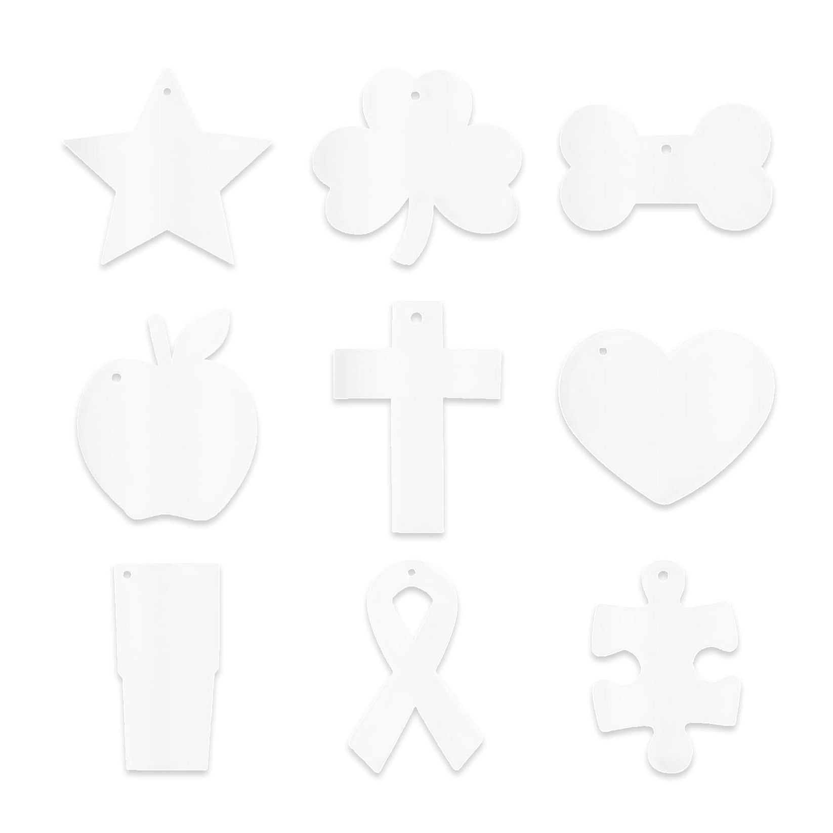 acrylic blanks in various shapes