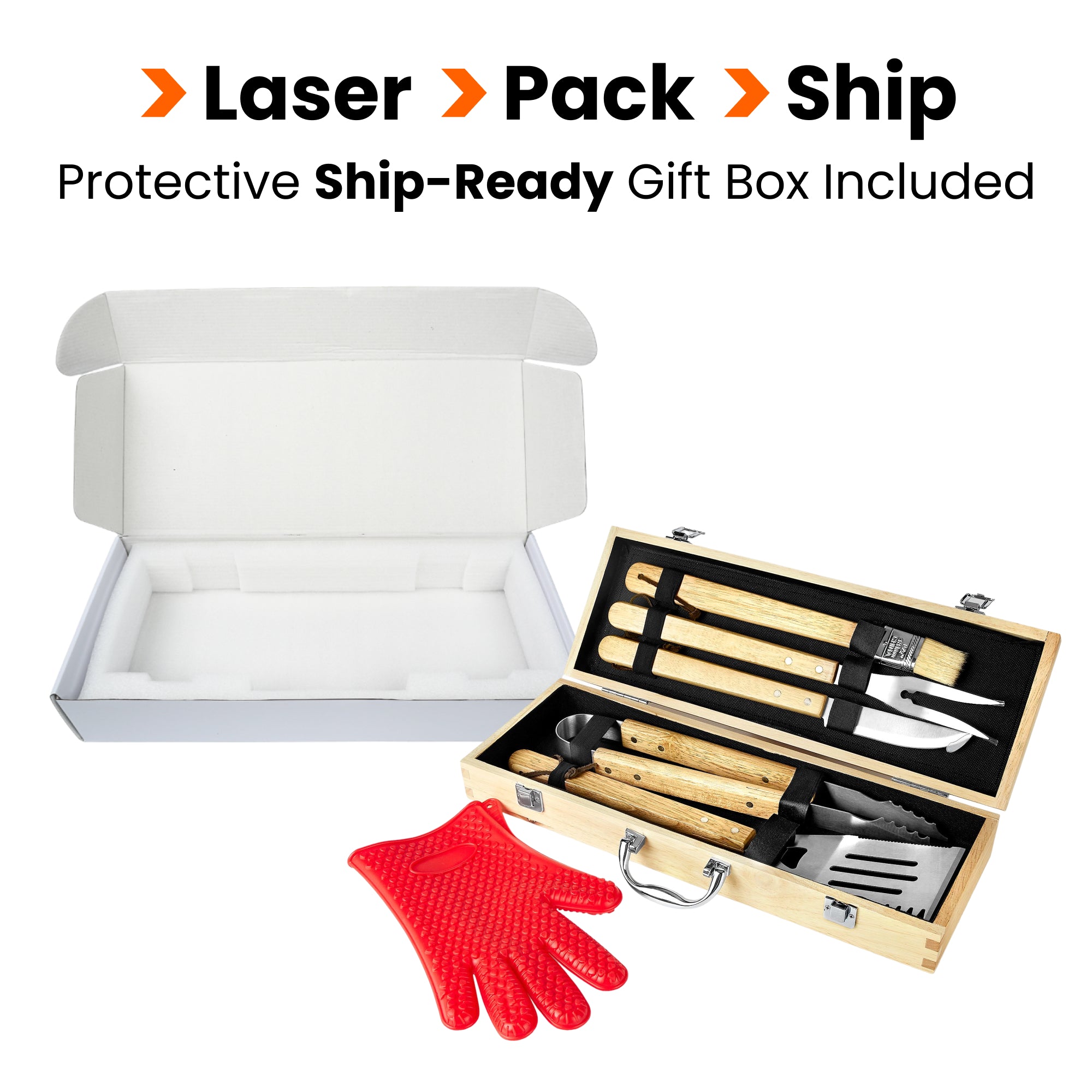BBQ Grill Set with Case | Laser-Ready Bulk Grill Sets