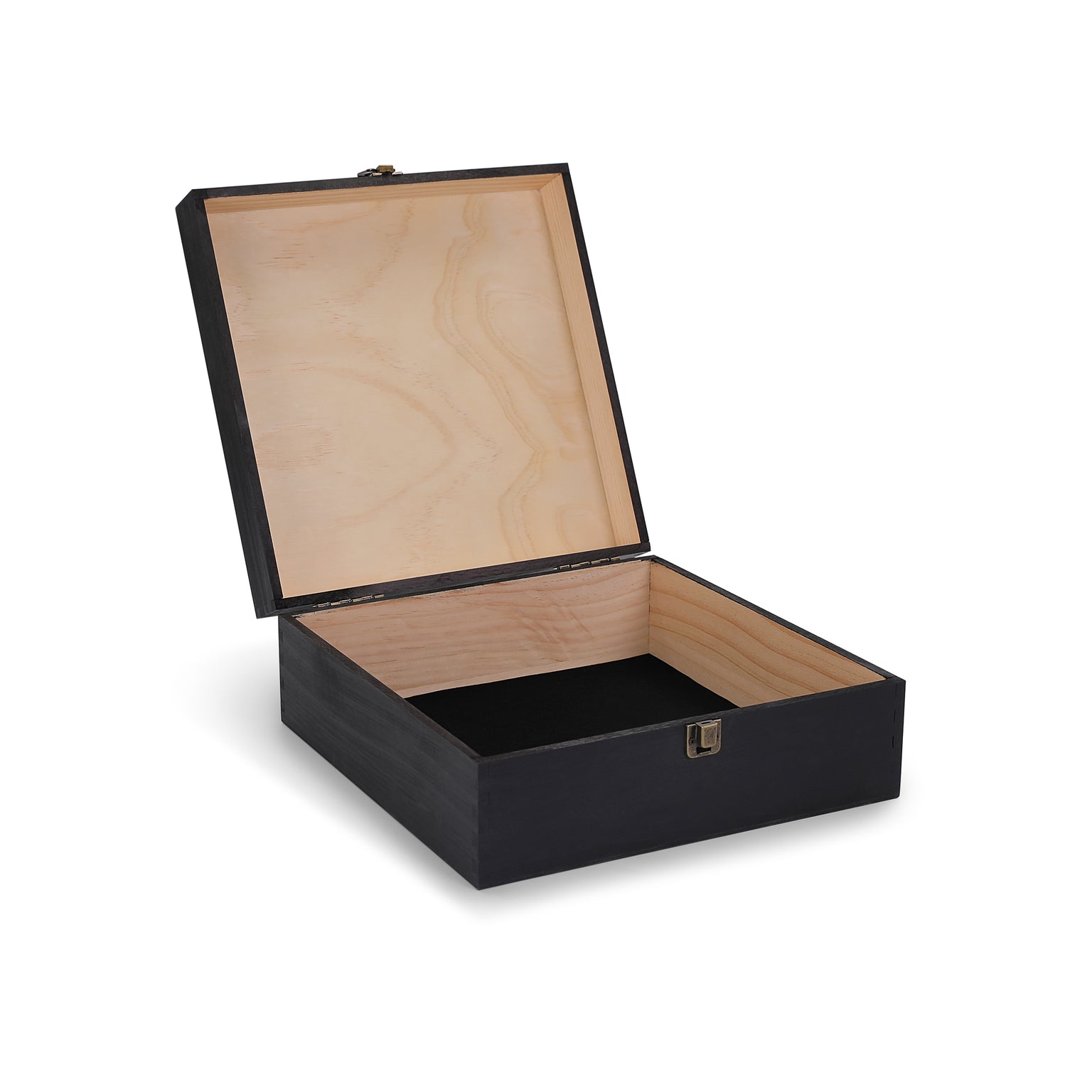 wood storage box, black, case of 12