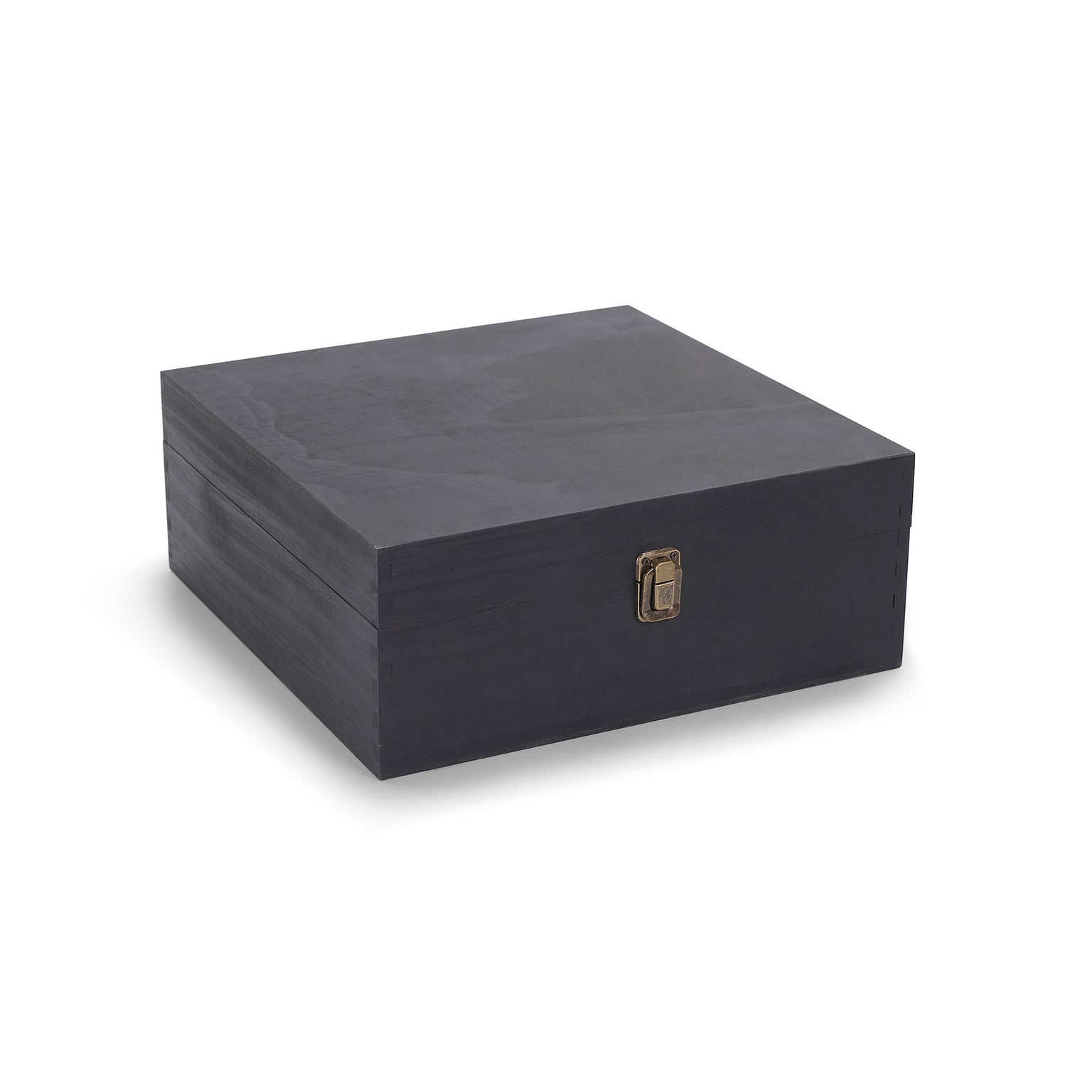 wood storage box, black closed