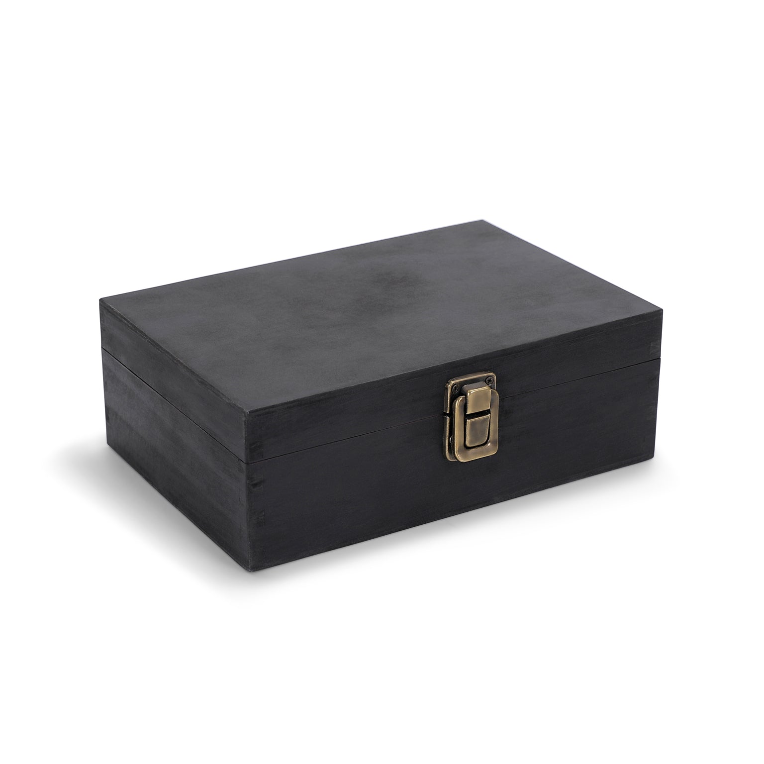 wood memory box, black, closed
