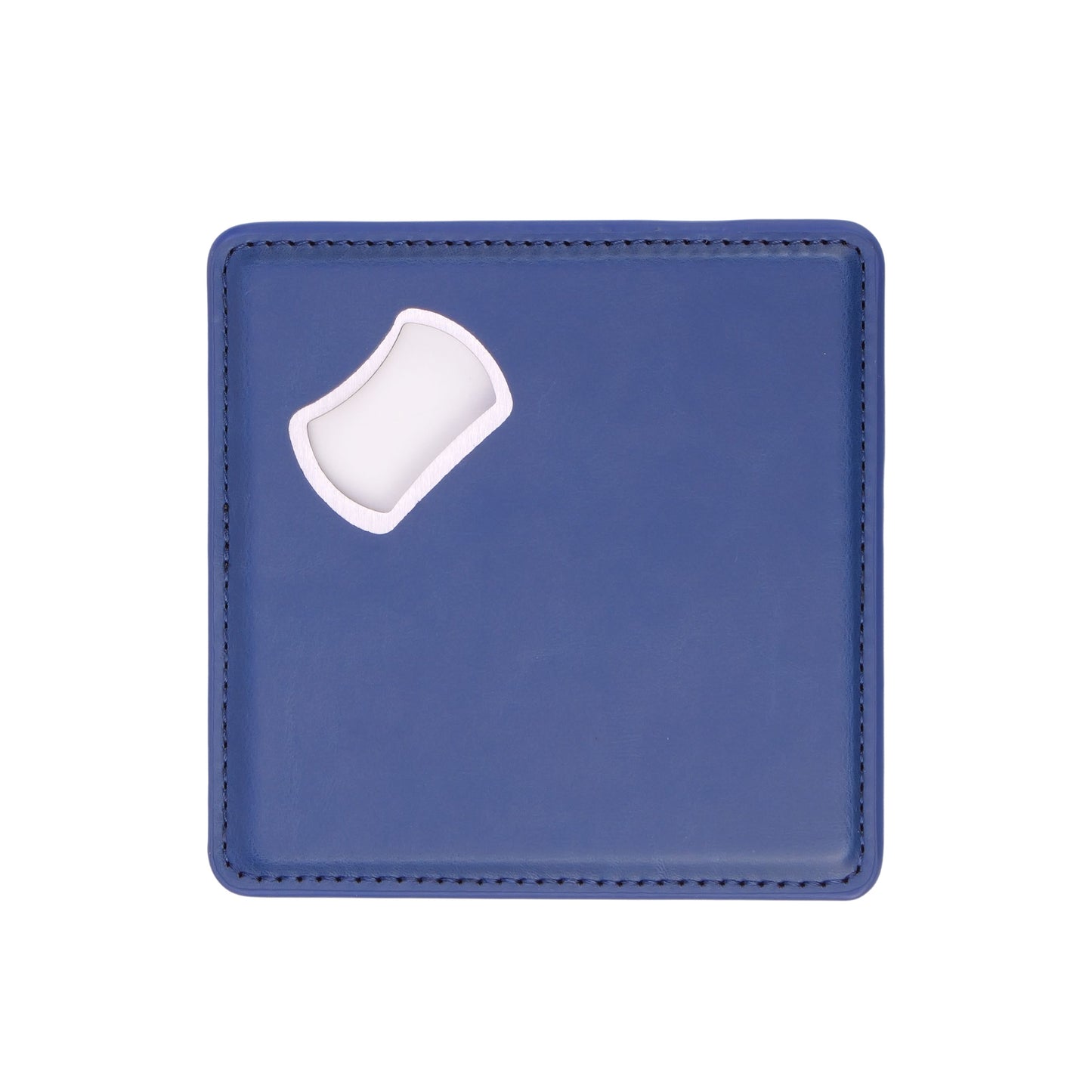 bottle opener coaster, navy blue engravable Laserette, magnetic