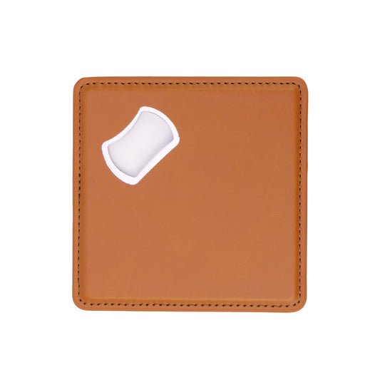 bottle opener coaster, rawhide engravable Laserette, magnetic