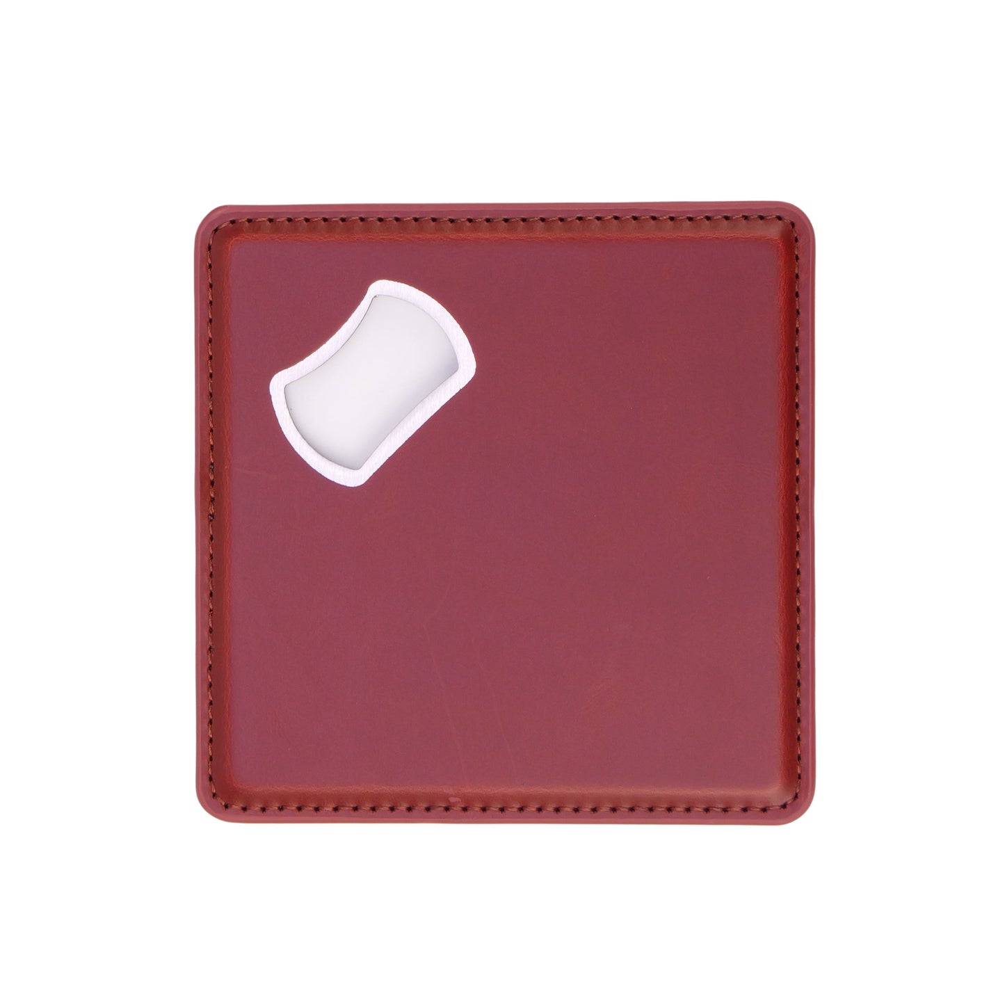 bottle opener coaster, red engravable Laserette, magnetic