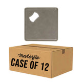 bottle opener coaster, gray engravable Laserette, magnetic, case of 12
