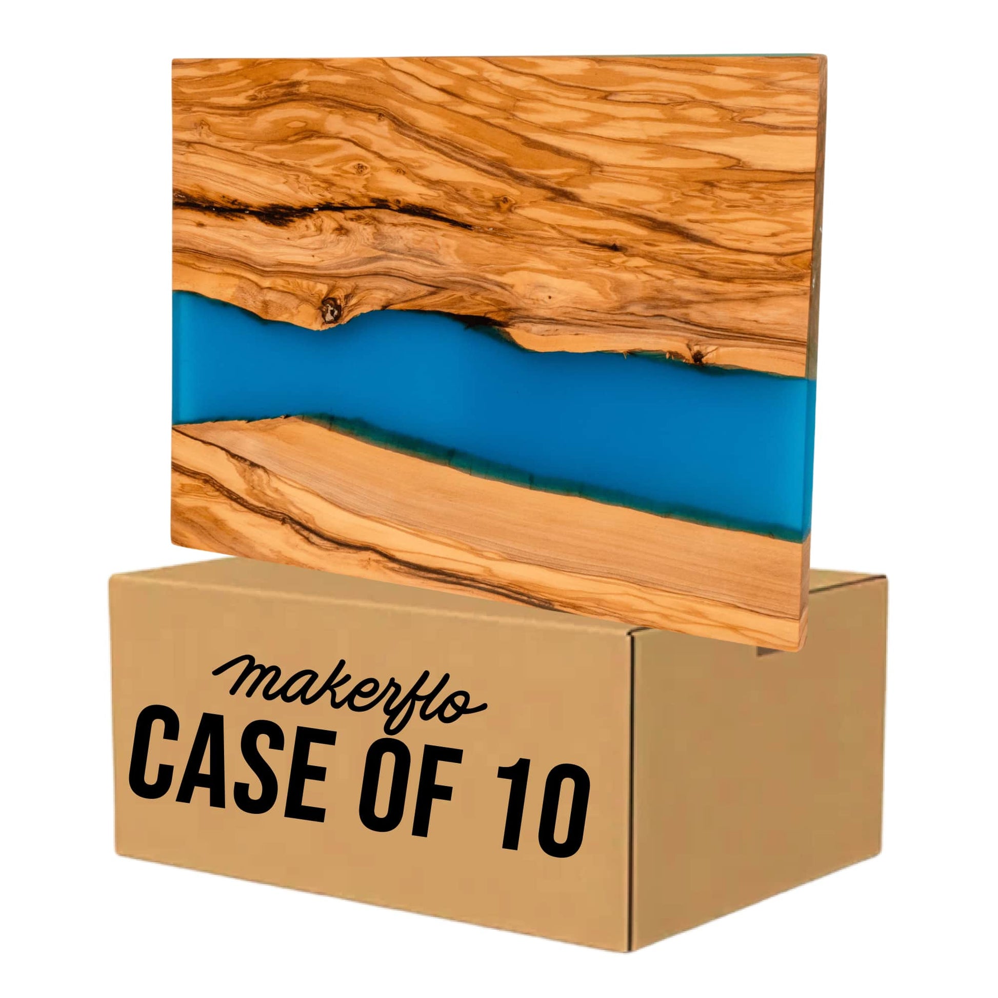 bulk olive wood and resin cutting board, case of 10