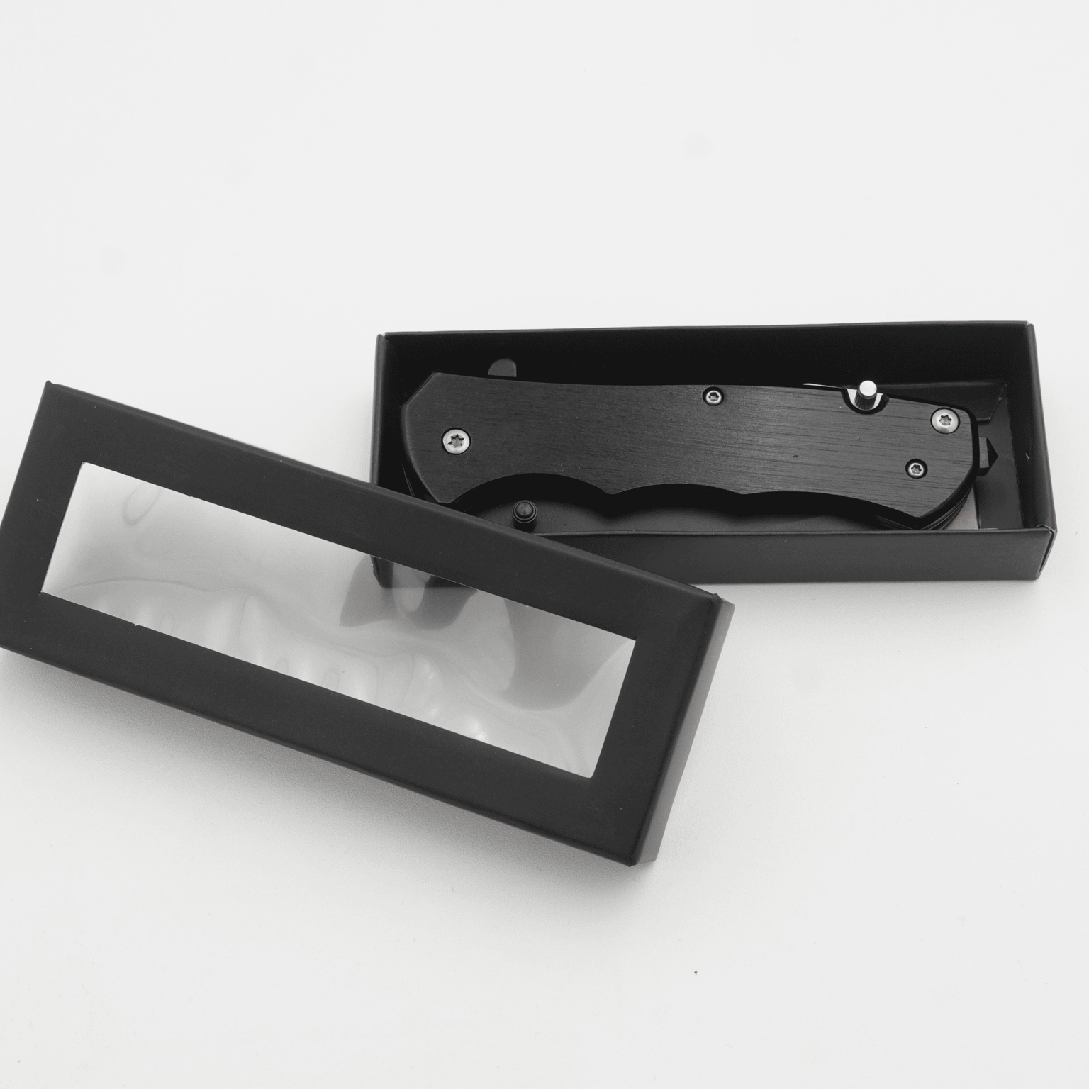 bulk pocket knife, black metal individually boxed