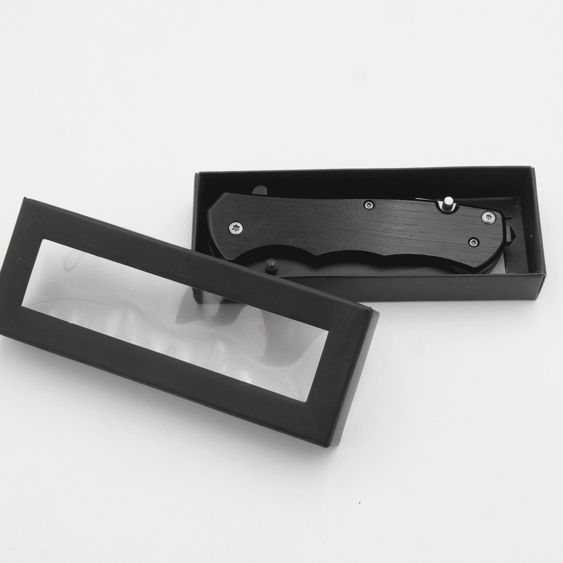 bulk pocket knife, black metal individually boxed