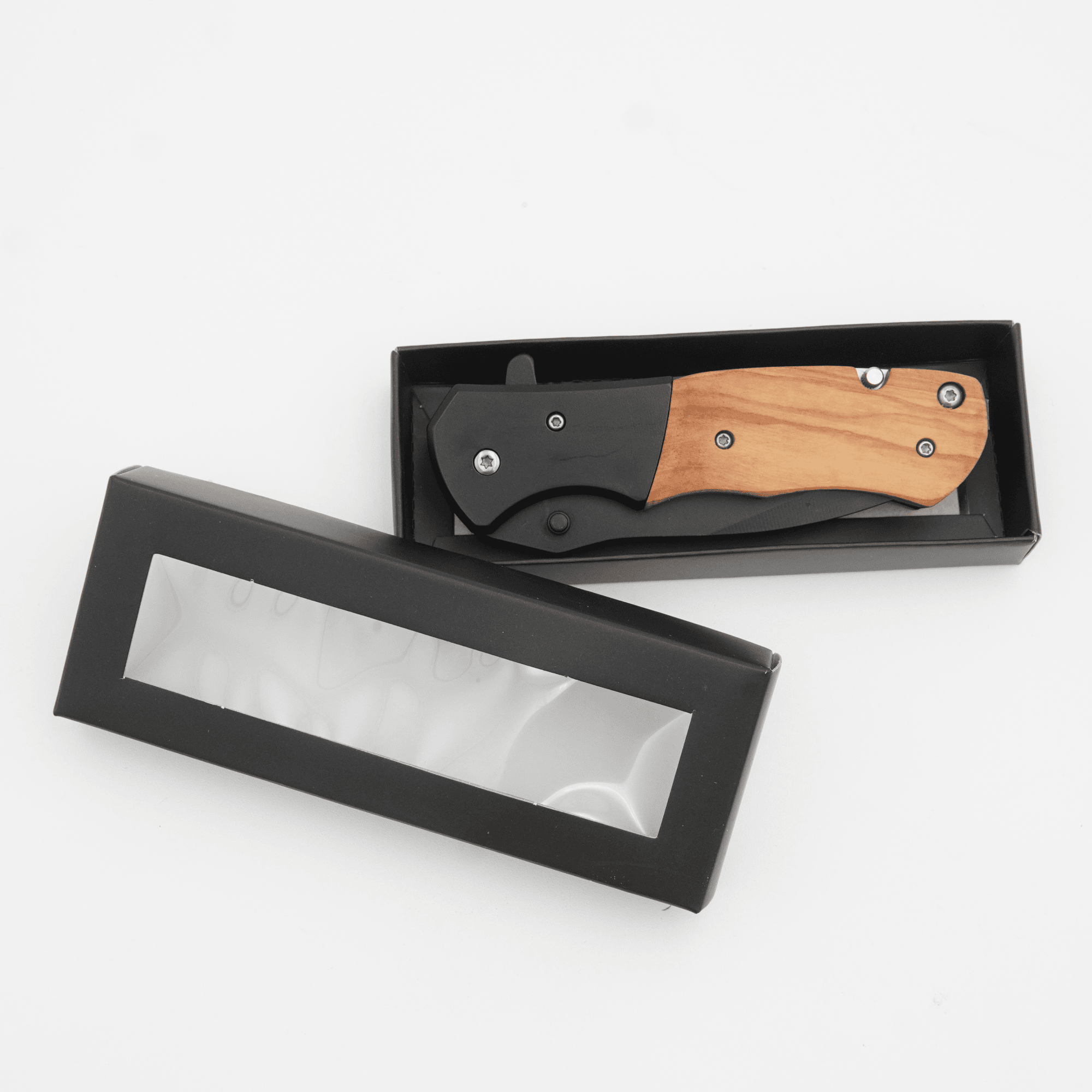 bulk pocket knife, natural wood, individually boxed