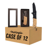 bulk pocket knives  "the beast" pocket knife, natural wood handle, with gift box, case of 12