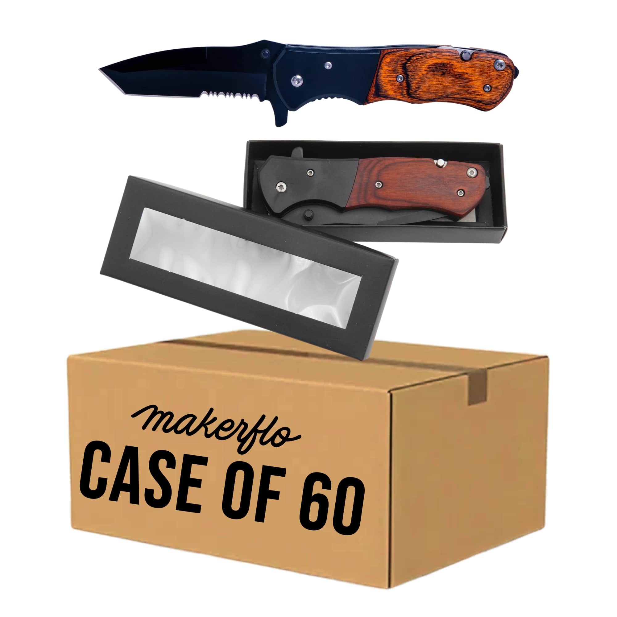bulk pocket knives, rosewood, case of 60