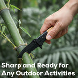 Outdoor ready pocket knife, utility pocket knife with natural wood handle