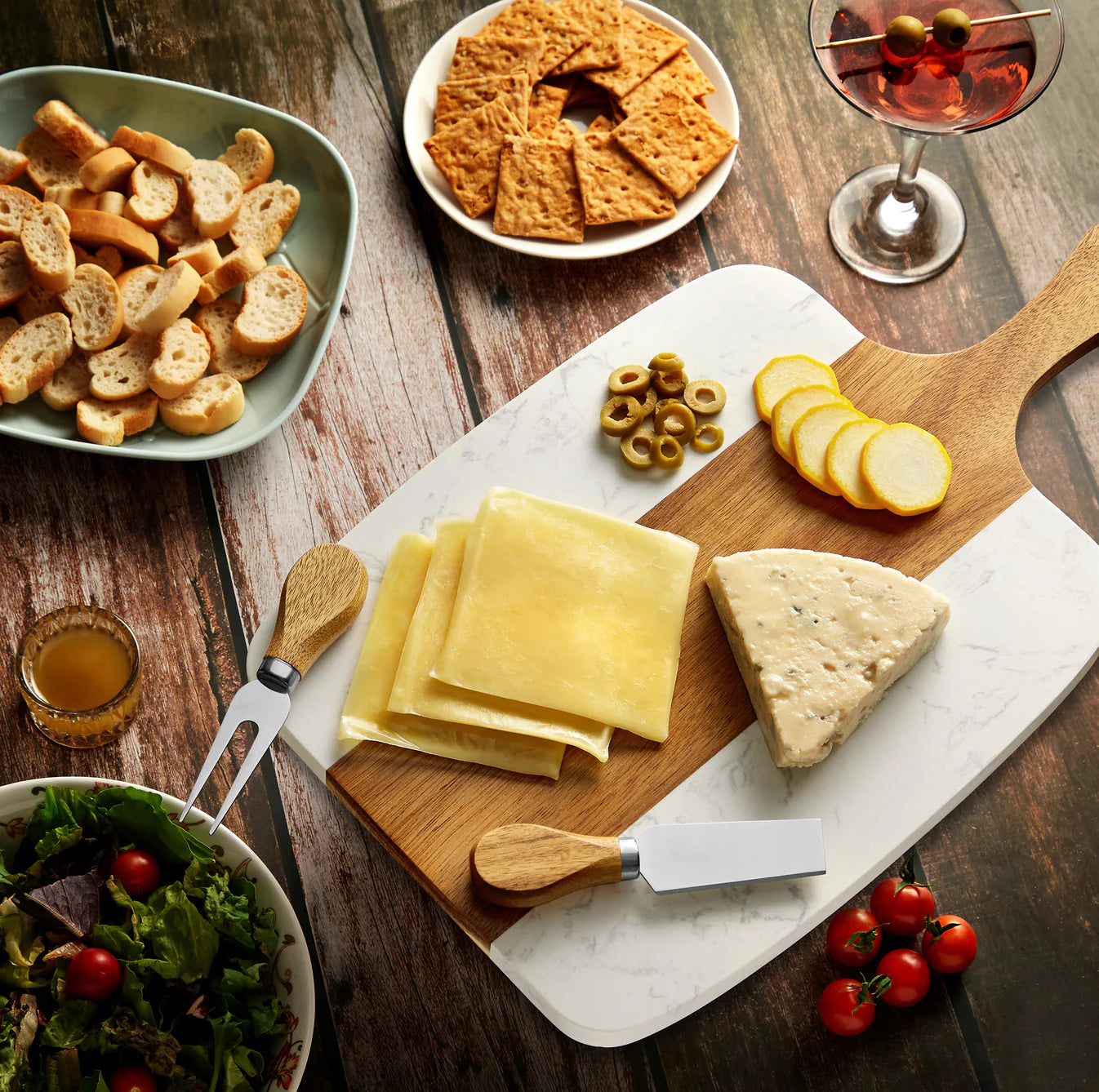 5 piece serving board for cheese and charcuterie