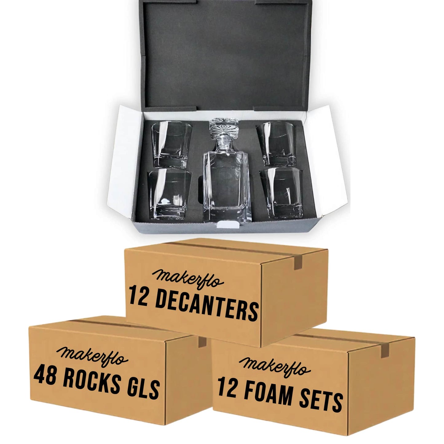4 Glass Decanter Set