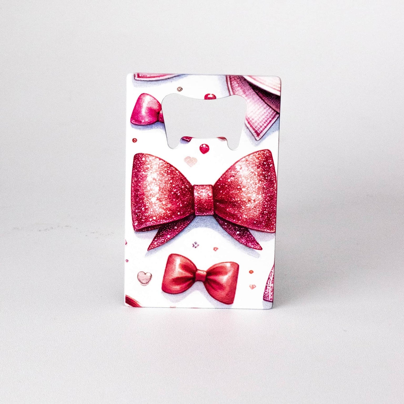 sublimated bottle opener blank, bowtie design