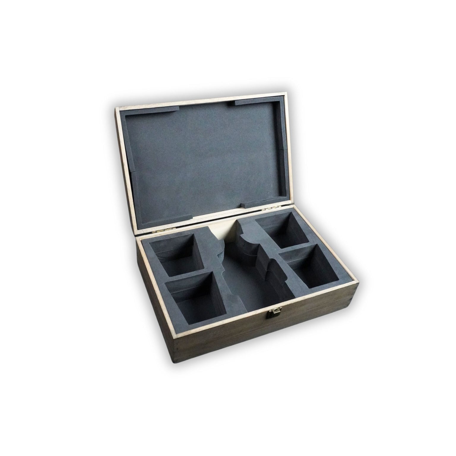 xl foam set in xl wood walnut memory box
