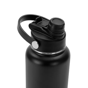 black powder coated water bottle lid