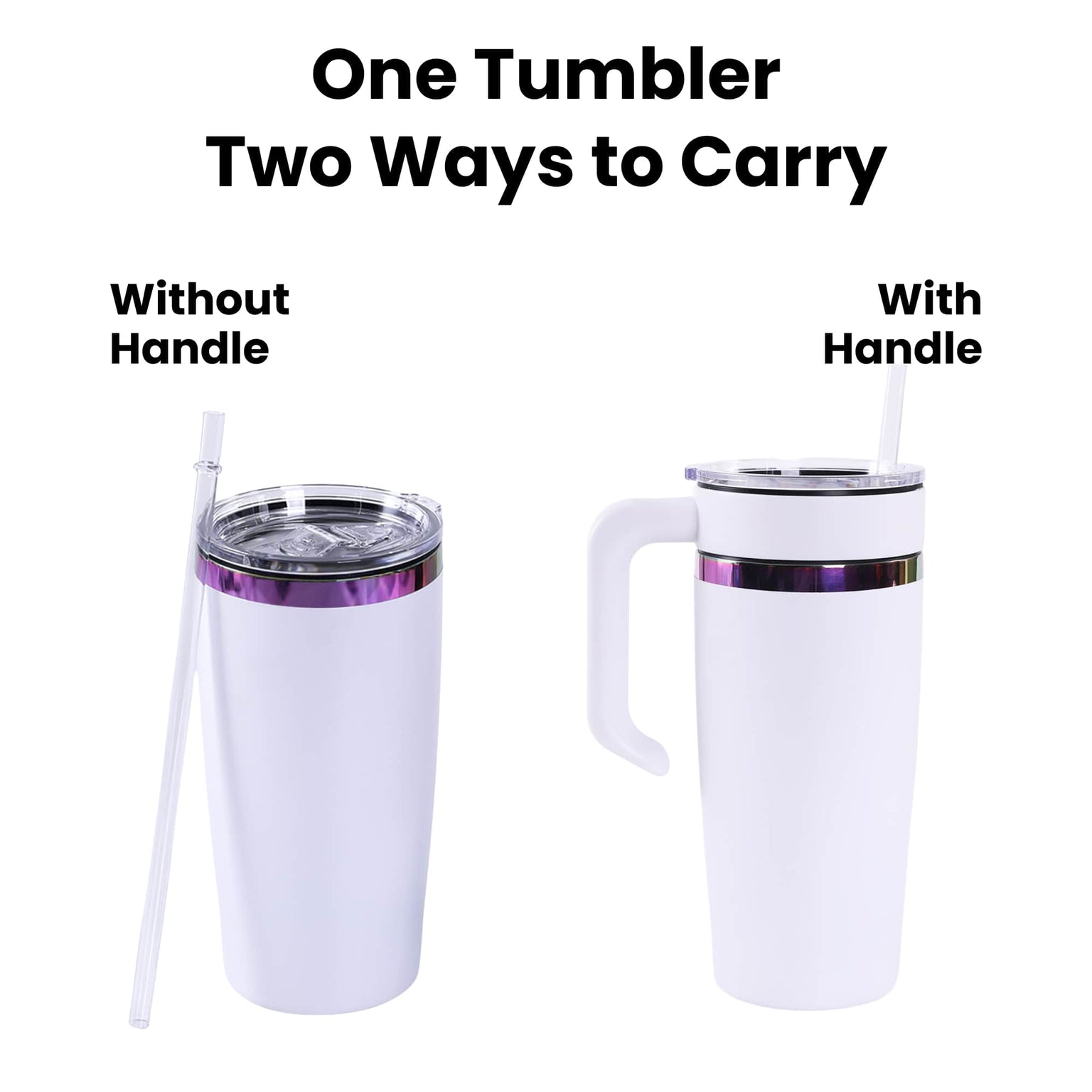20oz electroplated tumbler with handle, use with or without the handle