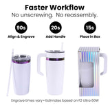 20oz electroplated tumbler with handle production speed, arrives laser ready