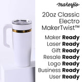 20oz electroplated tumbler with handle is laser ready