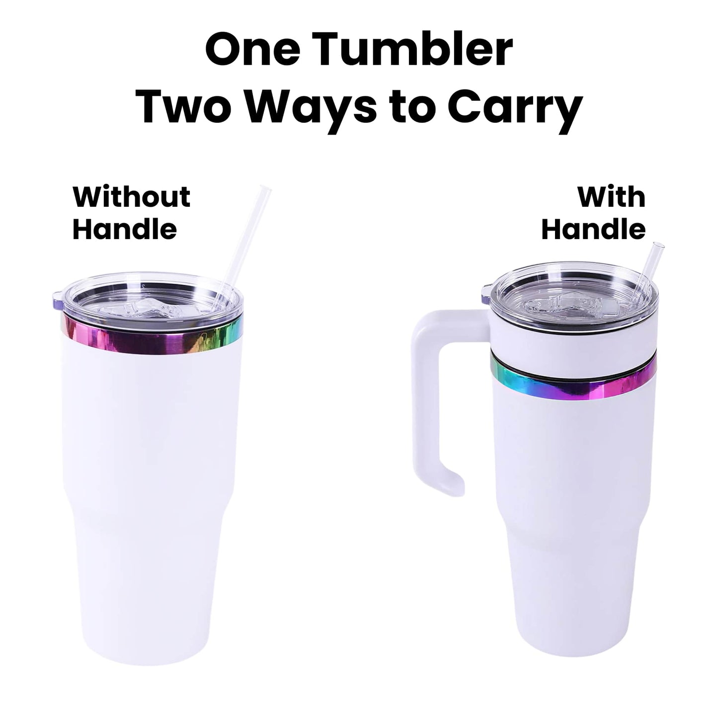 30oz electroplated tumbler with handle use with or without the handle