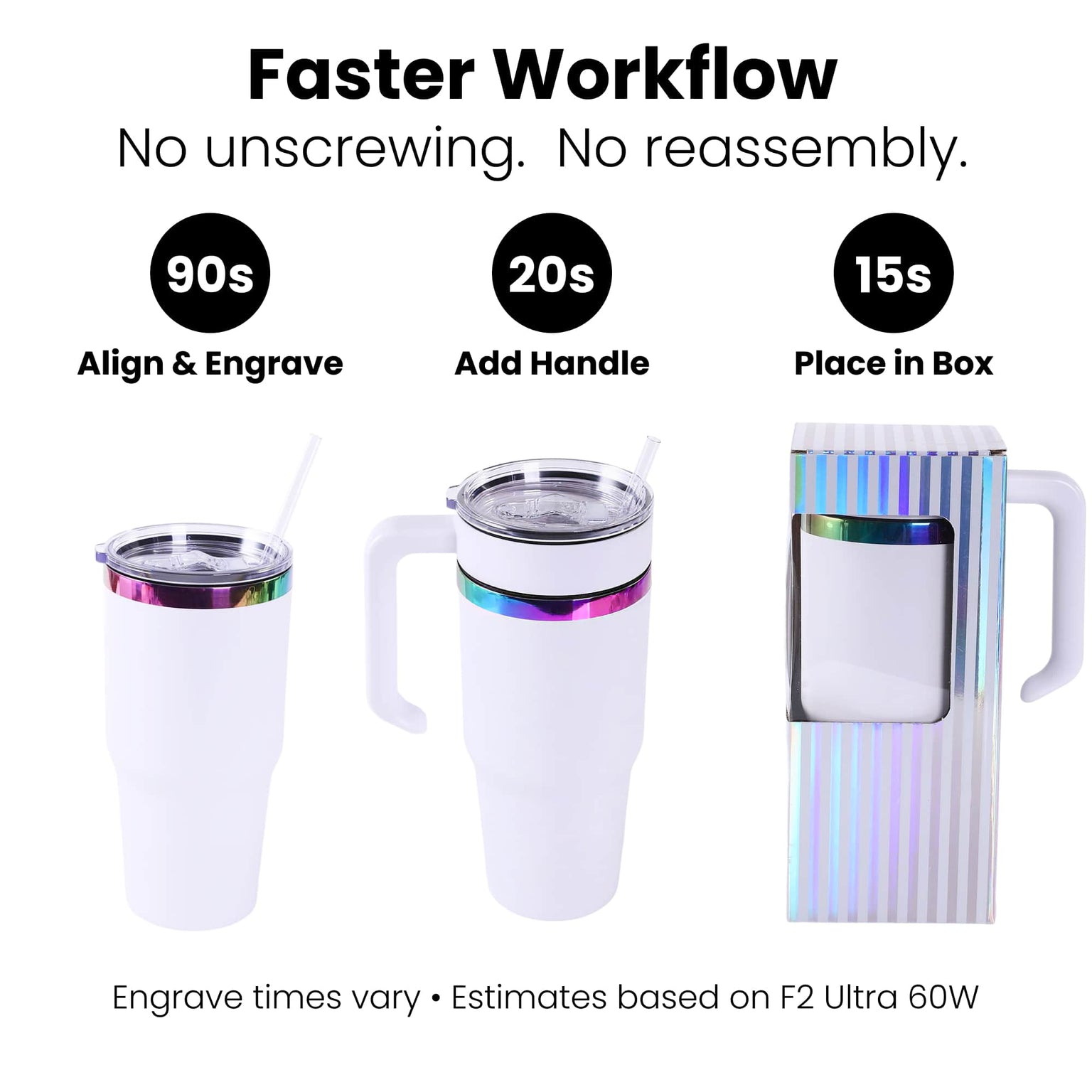 30oz electroplated tumbler with handle engraving time with twist on handle