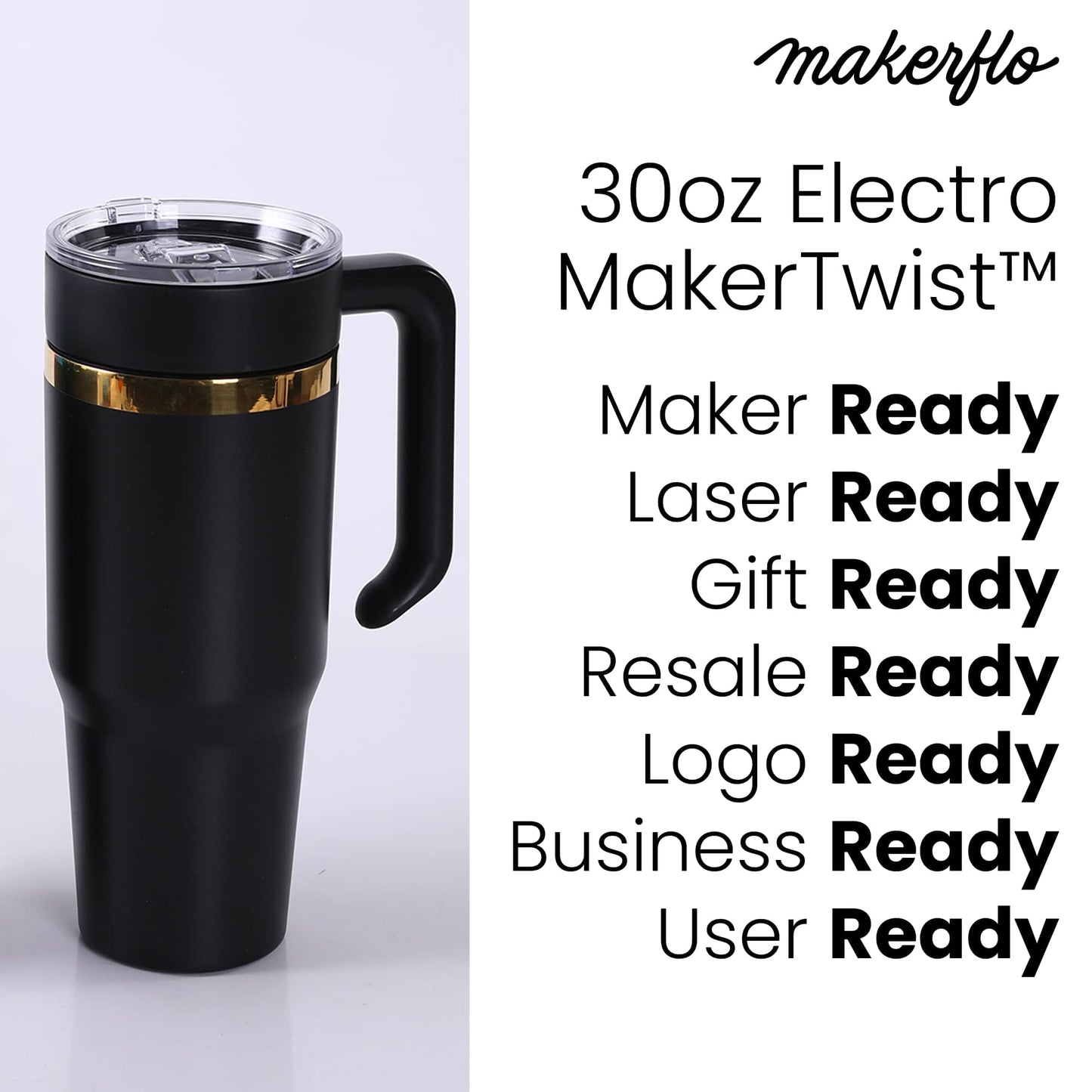 30oz Electroplated Tumbler with handle for customization and bulk production