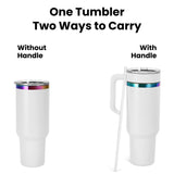 40oz Electroplated Tumbler with Handle - use with or without the handle