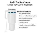 40oz electroplated tumbler with handle, built for business